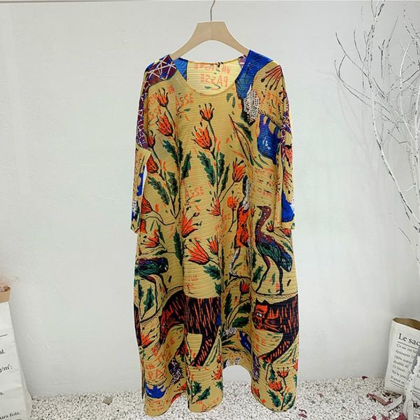 casual dresses plus size dress for women 45-75kg stretch miyake pleated 2021 summer retro ethnic style loose printed round neck midi, Black;gray
casual dresses plus size dress for women 45-75kg stretch miyake pleated 2021 summer retro ethnic style loose printed round neck midi, Black;gray