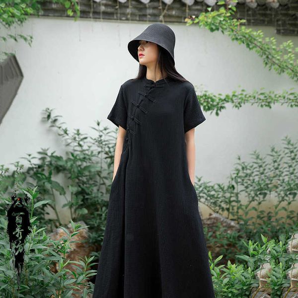 21 spring and summer nianbaixiu spinning national style coil button improved cheongsam drs women's middle long standing collar slant la, Black;gray
21 spring and summer nianbaixiu spinning national style coil button improved cheongsam drs women's middle long standing collar slant la, Black;gray