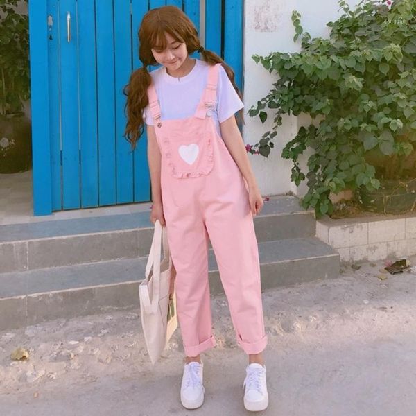 women's pants & capris cute love printed overalls women for sweet girls casual trousers straight overall high waist loose pink summer, Black;white
women's pants & capris cute love printed overalls women for sweet girls casual trousers straight overall high waist loose pink summer, Black;white