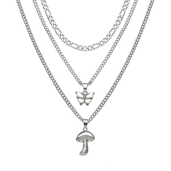 chains 1 piece fashion personality alloy mushroom shaped butterfly multilayer necklace simple chain for women, Silver
chains 1 piece fashion personality alloy mushroom shaped butterfly multilayer necklace simple chain for women, Silver