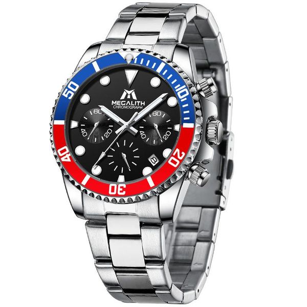 reloj hombre 2021 megalith watches for men fashion sport chronograph waterproof luminous quartz watch full steel luxury wristwatches, Slivery;brown
reloj hombre 2021 megalith watches for men fashion sport chronograph waterproof luminous quartz watch full steel luxury wristwatches, Slivery;brown