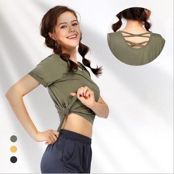 yoga outfits lace-up deportivo mujer loose cross-neck t-shirt quick dry fitness short sleeve shirt sports wear for women gym, White;red
yoga outfits lace-up deportivo mujer loose cross-neck t-shirt quick dry fitness short sleeve shirt sports wear for women gym, White;red