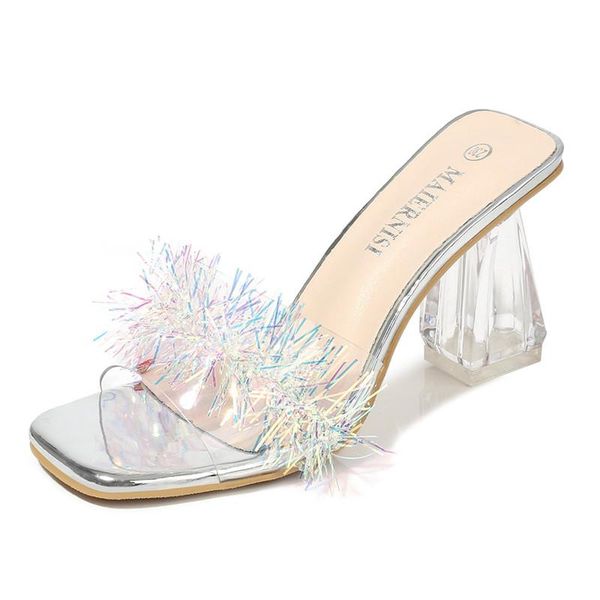 summer fashion women transparent pvc peep toe slippers chunky high heel mules elegant gold crystal slides size 35-46 h, Black
summer fashion women transparent pvc peep toe slippers chunky high heel mules elegant gold crystal slides size 35-46 h, Black