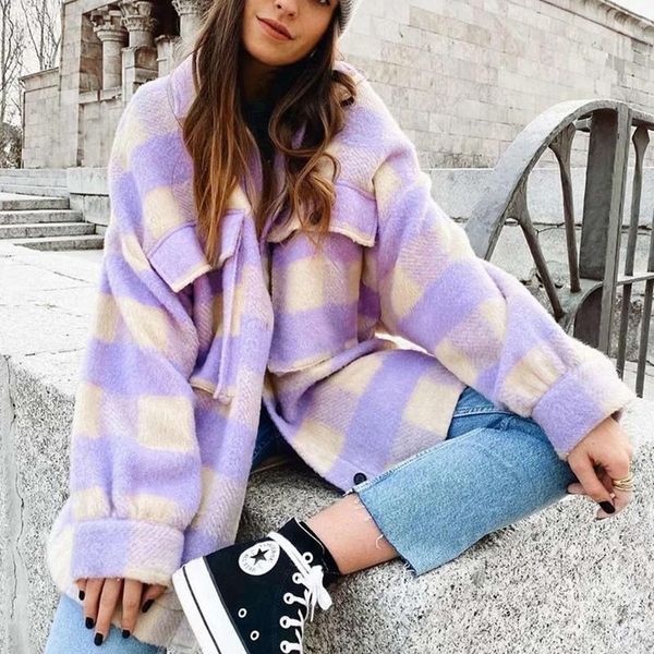 women's wool & blends vintage plaid long woolen coat pockets buttons autumn winter woman jacket korean overcoat checkered outerwear, Black
women's wool & blends vintage plaid long woolen coat pockets buttons autumn winter woman jacket korean overcoat checkered outerwear, Black
