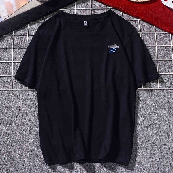 2021 style wind width embroidered loose short sleeve male student t-shirt summer tide, White;black
2021 style wind width embroidered loose short sleeve male student t-shirt summer tide, White;black