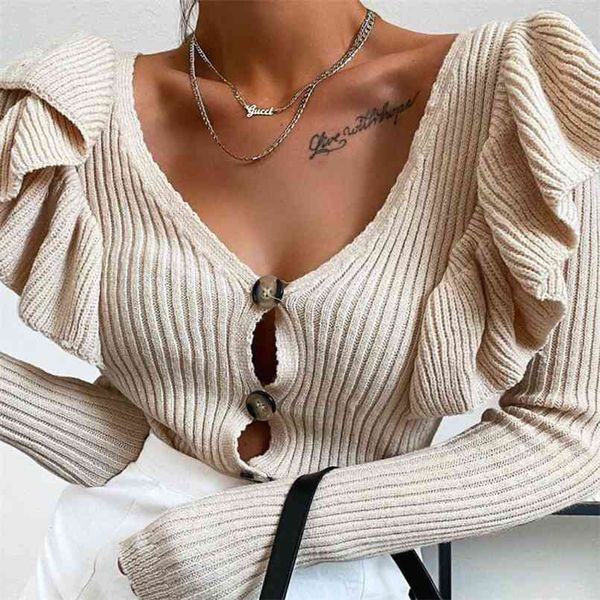 women's autumn and winter ruffles cardigans casual solid color knit sweater v-neck long-sleeve cardigan coat 210508, White;black
women's autumn and winter ruffles cardigans casual solid color knit sweater v-neck long-sleeve cardigan coat 210508, White;black