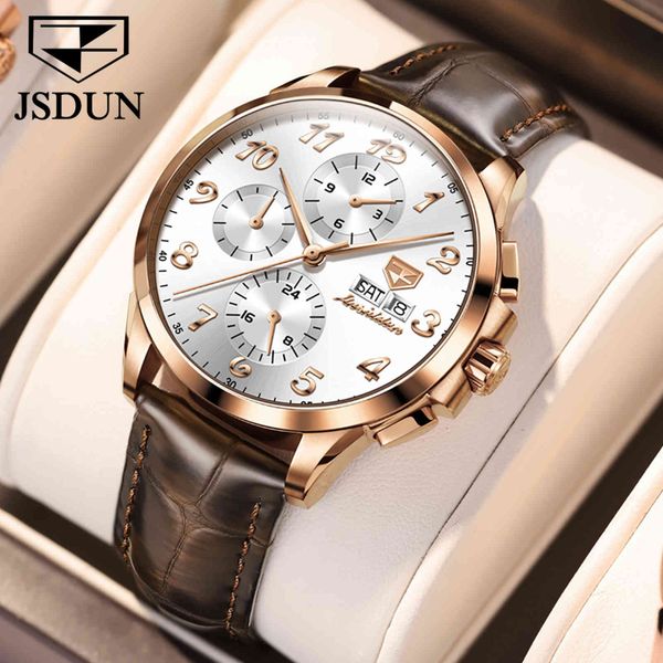 jsdun luxury men's automatic mechanical watches 50m waterproof sapphir mirror moon phase men watch sport leather strap male, Slivery;brown
jsdun luxury men's automatic mechanical watches 50m waterproof sapphir mirror moon phase men watch sport leather strap male, Slivery;brown