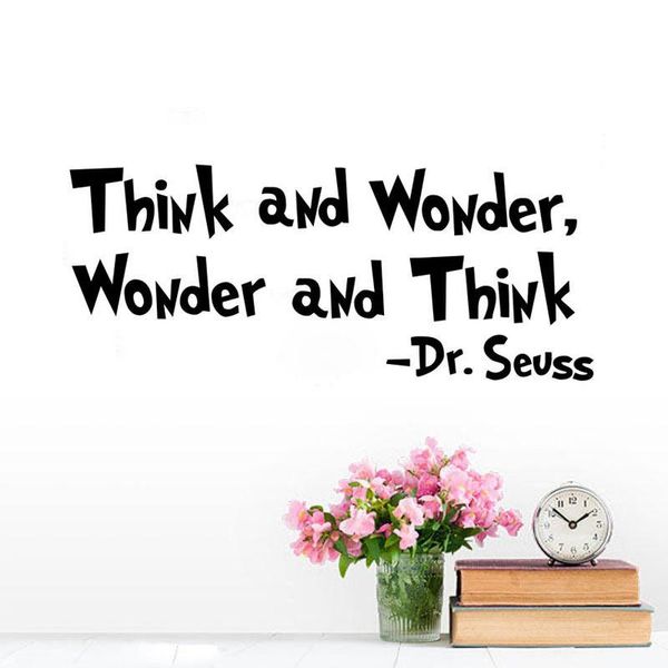 wall stickers dr seuss think and wonder quote viny decal sticker art mural 
wall stickers dr seuss think and wonder quote viny decal sticker art mural