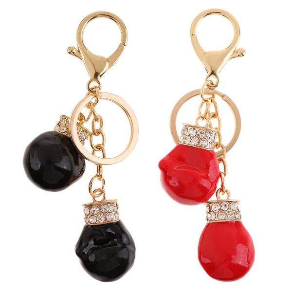 keychains boxing gloves pendant key chains for men women bag car sports keychain gifts, Silver