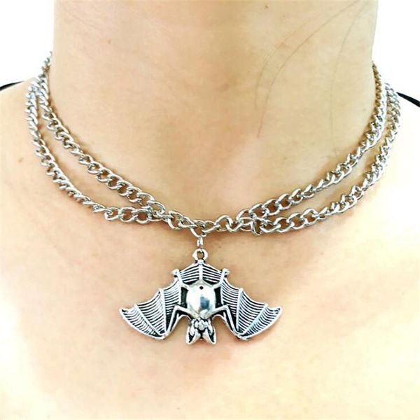 chain bat ocs pendant necklace for women punk jewelry fashion accessories vintage alloy gift multilayer neck chains, Silver
chain bat ocs pendant necklace for women punk jewelry fashion accessories vintage alloy gift multilayer neck chains, Silver