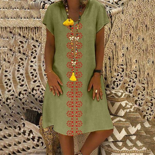 casual dresses boho beach midi dress women 2021 summer laides v-neck short-sleeved printed vintage, Black;gray
casual dresses boho beach midi dress women 2021 summer laides v-neck short-sleeved printed vintage, Black;gray