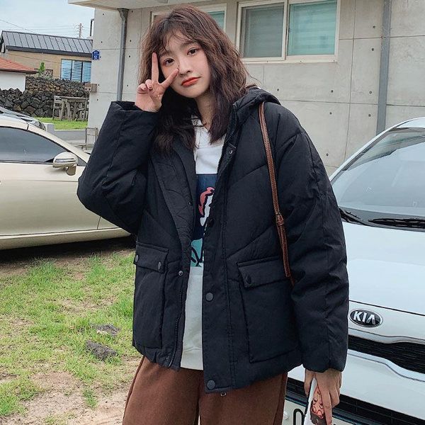 women's down & parkas bella philosophy wonder female loose solid hooded short jacket warm casual cotton-padded coat all-match oversized, Black
women's down & parkas bella philosophy wonder female loose solid hooded short jacket warm casual cotton-padded coat all-match oversized, Black
