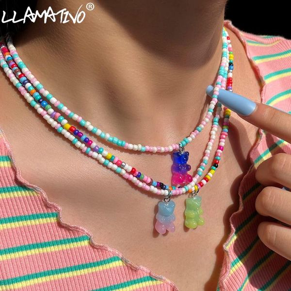 chains korean cute candy bear beaded necklace for women girls fashion handmade rainbow seed beads choker necklaces party jewelry gifts, Silver
chains korean cute candy bear beaded necklace for women girls fashion handmade rainbow seed beads choker necklaces party jewelry gifts, Silver