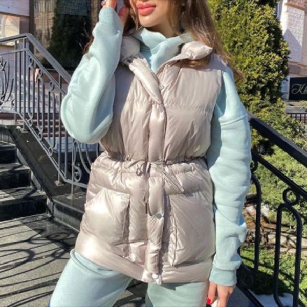 women's vests fashion stand collar women elegant collected waisted solid coats zipper pockets casual ladies, Black;white
women's vests fashion stand collar women elegant collected waisted solid coats zipper pockets casual ladies, Black;white