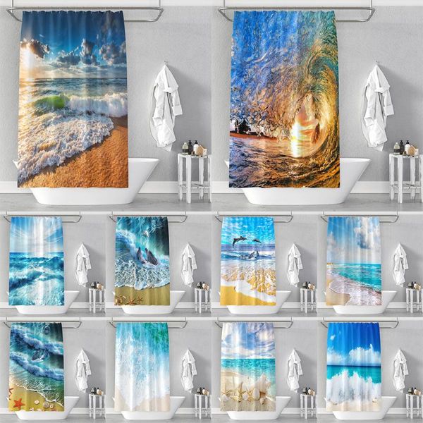 waterproof sea beach scenery shower curtains bathroom set curtain 3d printing thicken polyester fabric bath with hooks
waterproof sea beach scenery shower curtains bathroom set curtain 3d printing thicken polyester fabric bath with hooks