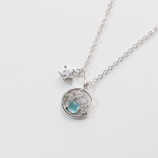 sweet temperament 925 sterling silver moon necklace female clavicle chain small star pendant aurora moon, Black
sweet temperament 925 sterling silver moon necklace female clavicle chain small star pendant aurora moon, Black