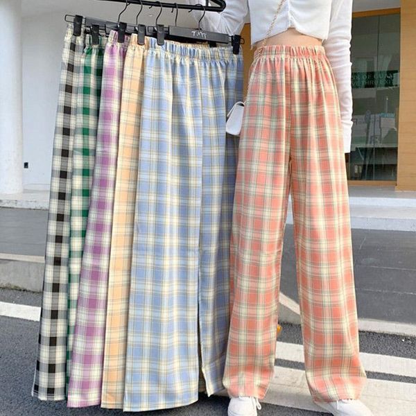 women's pants & capris spring autumn wide-leg women plaid high waist elastic loose trousers female summer fashion sweet ladies long, Black;white
women's pants & capris spring autumn wide-leg women plaid high waist elastic loose trousers female summer fashion sweet ladies long, Black;white
