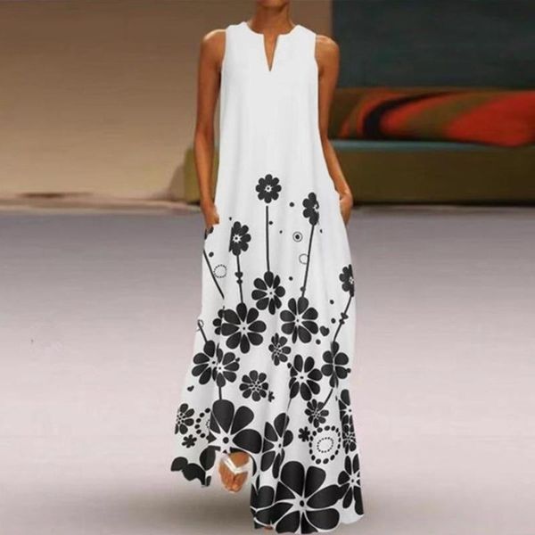 maternity dresses women's summer bohemian floral v-neck loose fashion casual v neck sleeveless plus size long dress #g1, White
maternity dresses women's summer bohemian floral v-neck loose fashion casual v neck sleeveless plus size long dress #g1, White