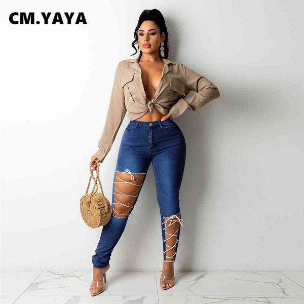 cm.yaya women jeans solid hollow out badage mid waist zip pockets skinny stretchy pencil denim pants fashion streetwear summer 211129, Blue
cm.yaya women jeans solid hollow out badage mid waist zip pockets skinny stretchy pencil denim pants fashion streetwear summer 211129, Blue