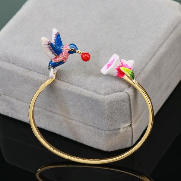 bangle elegant colorful enamel bird flower bracelet for women fashion jewelry party accessories copper adjustable cuff bracelets, Black
bangle elegant colorful enamel bird flower bracelet for women fashion jewelry party accessories copper adjustable cuff bracelets, Black