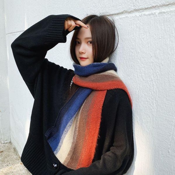 scarves korean fashion knitted rainbow colored cashmere scarf college thickened warm neck designer women winter, Blue;gray
scarves korean fashion knitted rainbow colored cashmere scarf college thickened warm neck designer women winter, Blue;gray