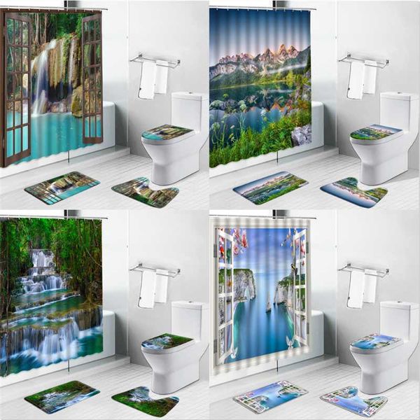 shower curtains forest waterfall bath mat natural scenery bathroom home decor toilet cover floor non-slip rug luxury carpet set
shower curtains forest waterfall bath mat natural scenery bathroom home decor toilet cover floor non-slip rug luxury carpet set