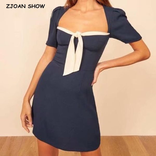 casual dresses 2021 retro french rope bandage bow short sleeve dress for woman navy white patchwork backless mini holiday v2sv, Black;gray
casual dresses 2021 retro french rope bandage bow short sleeve dress for woman navy white patchwork backless mini holiday v2sv, Black;gray