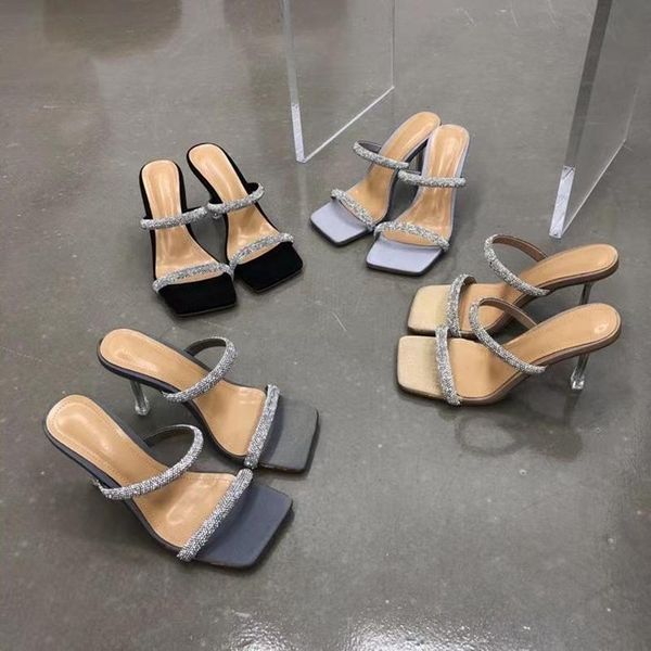 slippers rhinestone women open toe double band clear thin high heels slip on mules shoes woman ladies slides dress size 39, Black
slippers rhinestone women open toe double band clear thin high heels slip on mules shoes woman ladies slides dress size 39, Black