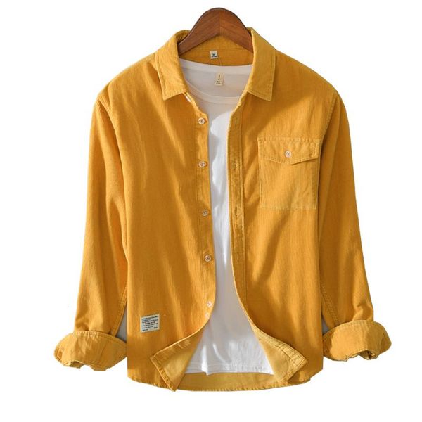men's dress shirts corduroy shirt for men autumn yellow long sleeves chest pocket design vintage warm smart casual male clothing, White;black
men's dress shirts corduroy shirt for men autumn yellow long sleeves chest pocket design vintage warm smart casual male clothing, White;black