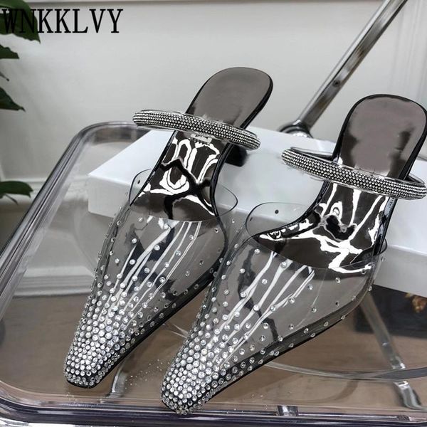 pointed toe clear pvc slippers women shallow mouth polka dot crystal sandals summer party dress shoes lazyman mules for ladies, Black
pointed toe clear pvc slippers women shallow mouth polka dot crystal sandals summer party dress shoes lazyman mules for ladies, Black