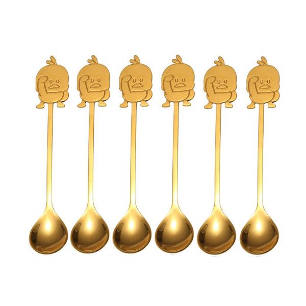spoons 6 pcs creative coffee spoon cartoon duck head 304 stainless steel teaspoon dessert ice cream stirring round
spoons 6 pcs creative coffee spoon cartoon duck head 304 stainless steel teaspoon dessert ice cream stirring round