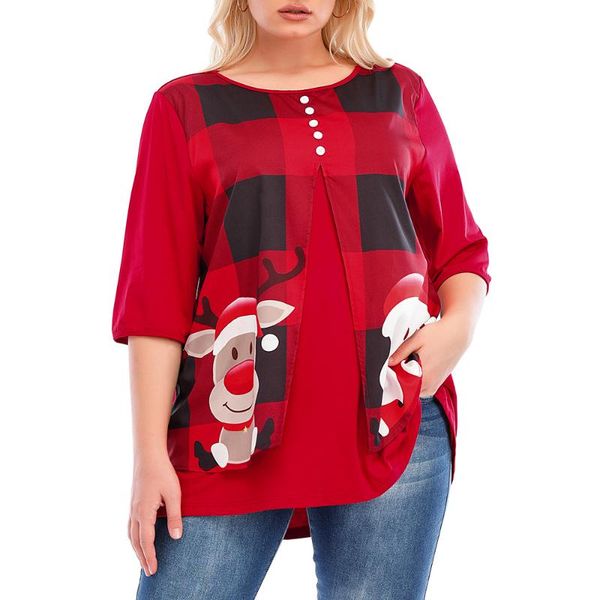 plus size t-shirt 5xl christmas women cartoon plaid print long sleeve pullover autumn loose patchwork button female party t shirt, Black
plus size t-shirt 5xl christmas women cartoon plaid print long sleeve pullover autumn loose patchwork button female party t shirt, Black