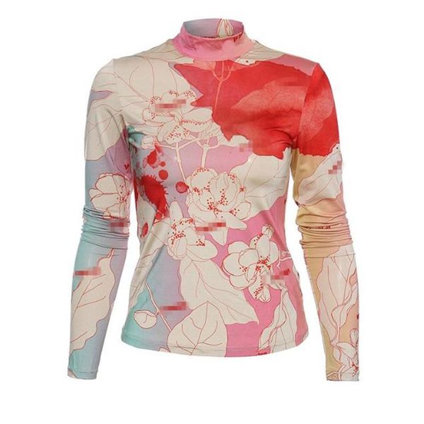 women's t-shirt causal print hit color turtleneck long sleeve slim shirts for female fashion 2021 clothing tide, White
women's t-shirt causal print hit color turtleneck long sleeve slim shirts for female fashion 2021 clothing tide, White