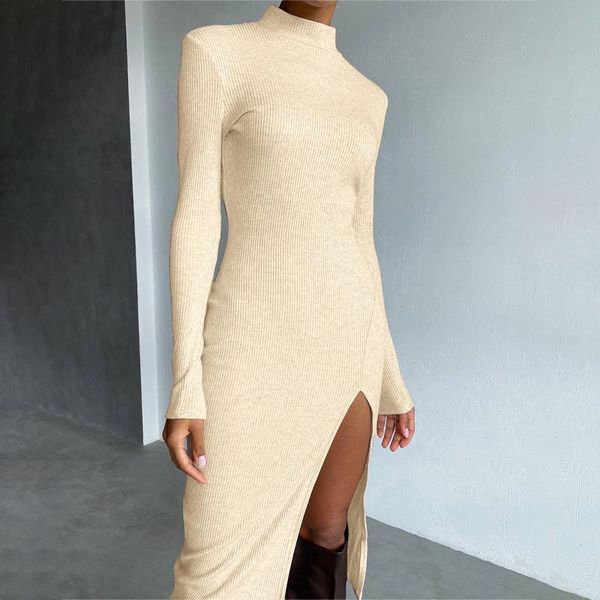 casual dresses long sleeve bodycon slit ribbed knitted women's high neck midi dress autumn winter elegant office ladies fashion street, Black;gray
casual dresses long sleeve bodycon slit ribbed knitted women's high neck midi dress autumn winter elegant office ladies fashion street, Black;gray