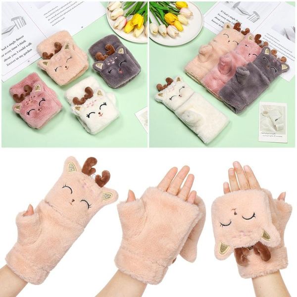 five fingers gloves 1 pair women girl cute cartoon fawn thick fluffy soft half-finger clamshell plush warm, Blue;gray
five fingers gloves 1 pair women girl cute cartoon fawn thick fluffy soft half-finger clamshell plush warm, Blue;gray