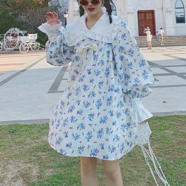 casual dresses elegant floral evening party mini women print blue korean fashion dress bubble sleeve sweet cute princess, Black;gray
casual dresses elegant floral evening party mini women print blue korean fashion dress bubble sleeve sweet cute princess, Black;gray