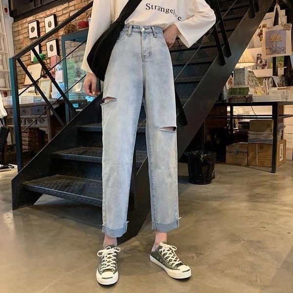 women's jeans women 2021 chic fashion ripped hole side pockets vintage high waist zipper denim female ankle trousers mujer, Blue
women's jeans women 2021 chic fashion ripped hole side pockets vintage high waist zipper denim female ankle trousers mujer, Blue