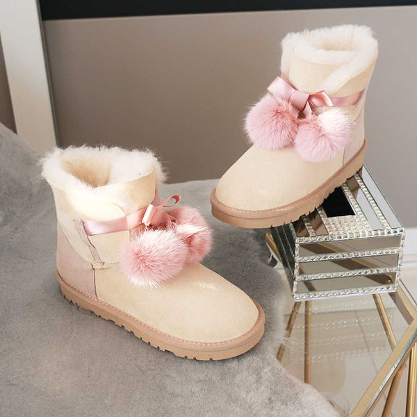 winter wool boot genuine sheepskin leather snow boots ball sheep fur boots bow non-slip new flat women shoes 210429, Black
winter wool boot genuine sheepskin leather snow boots ball sheep fur boots bow non-slip new flat women shoes 210429, Black