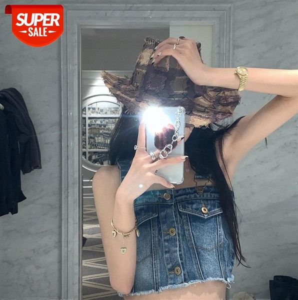 just four words ""wild baby"" feng shen denim vest and waistcoat cropped women's outer wear #3s98, Black;gray
just four words ""wild baby"" feng shen denim vest and waistcoat cropped women's outer wear #3s98, Black;gray