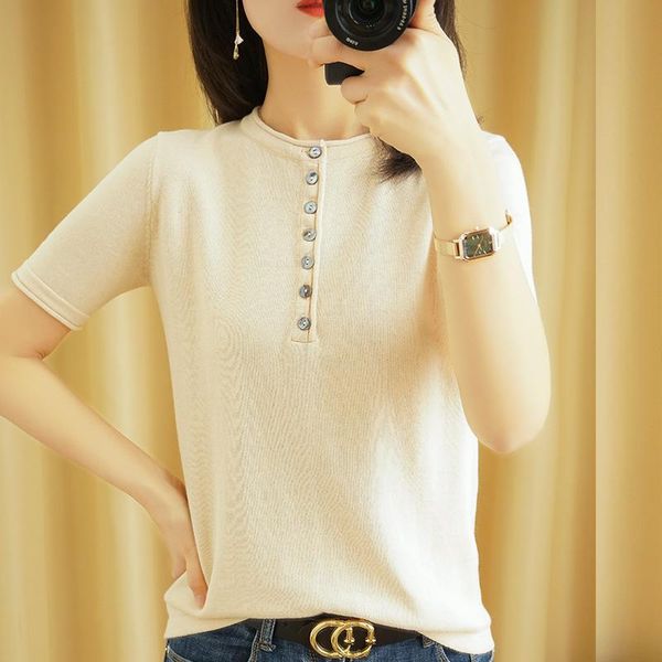 summer pure cotton t-shirt women casual solid color round neck sweater short sleeve plus size pullover women's tees, White
summer pure cotton t-shirt women casual solid color round neck sweater short sleeve plus size pullover women's tees, White