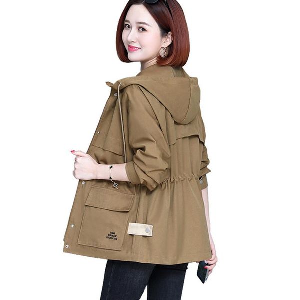 women's jackets large size 2021 autumn long sleeve windbreaker female hooded casual loose zipper pocket jacket outerwear, Black;brown
women's jackets large size 2021 autumn long sleeve windbreaker female hooded casual loose zipper pocket jacket outerwear, Black;brown