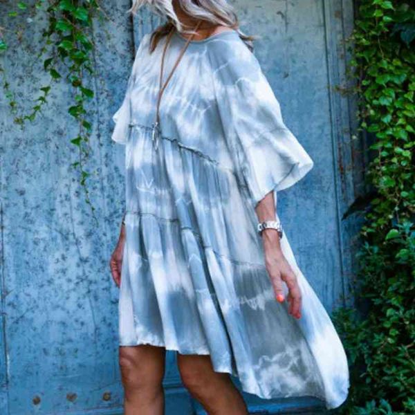 spring summer dress women half sleeve party es rainbow printed mini loose tie dye beach vestidos 210603, Black;gray
spring summer dress women half sleeve party es rainbow printed mini loose tie dye beach vestidos 210603, Black;gray