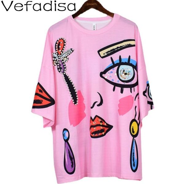 women's t-shirt vefadisa pink beading decoration women 2021 summer hand-painted tees funny pattern female plus size qyf5377, White
women's t-shirt vefadisa pink beading decoration women 2021 summer hand-painted tees funny pattern female plus size qyf5377, White