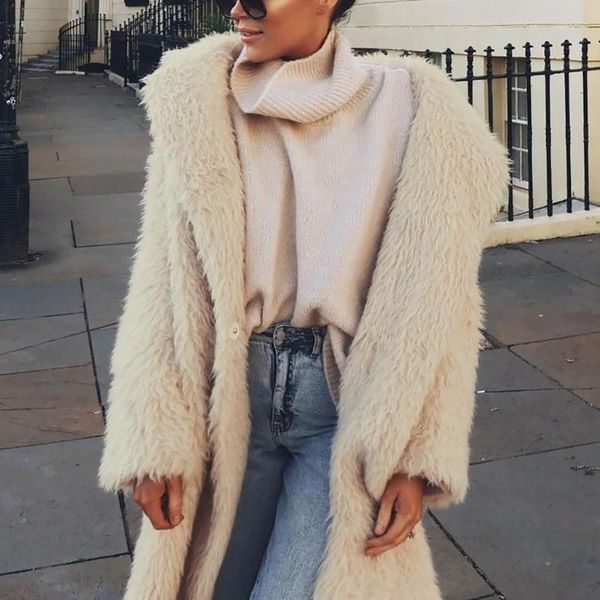 women's wool & blends clothing women fashion solid button pockets warm plush long sleeve coat outwear winter oversize, Black
women's wool & blends clothing women fashion solid button pockets warm plush long sleeve coat outwear winter oversize, Black