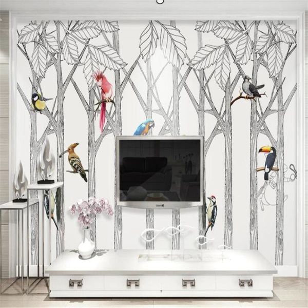 milofi custom 3d wallpaper mural nordic hand-painted black and white trees birds tv background wall high-end decorative pain wallpapers
milofi custom 3d wallpaper mural nordic hand-painted black and white trees birds tv background wall high-end decorative pain wallpapers