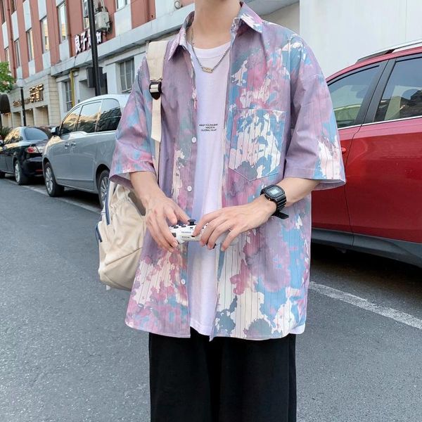 men's casual shirts ice silk shirt stretch short-sleeved summer thin hawaiian flower japanese trendy handsome jacket, White;black
men's casual shirts ice silk shirt stretch short-sleeved summer thin hawaiian flower japanese trendy handsome jacket, White;black