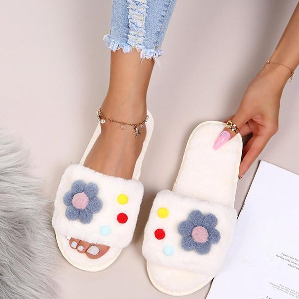 slippers women slip-on furry flowers flat home winter open toe keep warm plush indoor bedroom non-slip soft shoes, Black
slippers women slip-on furry flowers flat home winter open toe keep warm plush indoor bedroom non-slip soft shoes, Black
