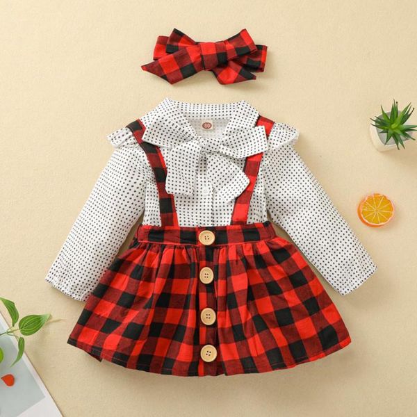 clothing sets baby girls three-piece clothes set, long sleeve blouse and plaid printed pattern suspender skirt headdress spring autumn, White
clothing sets baby girls three-piece clothes set, long sleeve blouse and plaid printed pattern suspender skirt headdress spring autumn, White