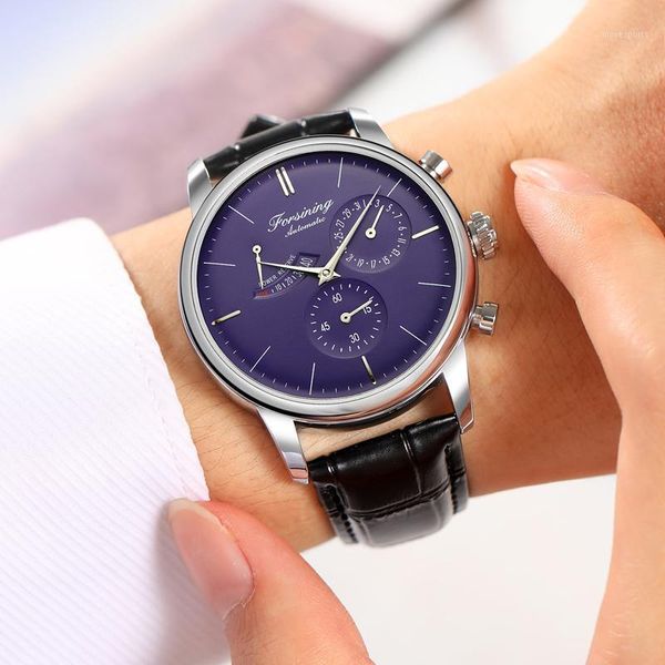 wristwatches blue hardlex glass genuine leather strap waterproof mens automatic mechanical watches original luxury china brand forsining, Slivery;brown
wristwatches blue hardlex glass genuine leather strap waterproof mens automatic mechanical watches original luxury china brand forsining, Slivery;brown