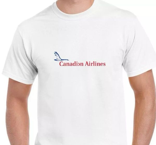 canadian airlines red blue logo canada aviation white cotton t-shirt, White;black
canadian airlines red blue logo canada aviation white cotton t-shirt, White;black